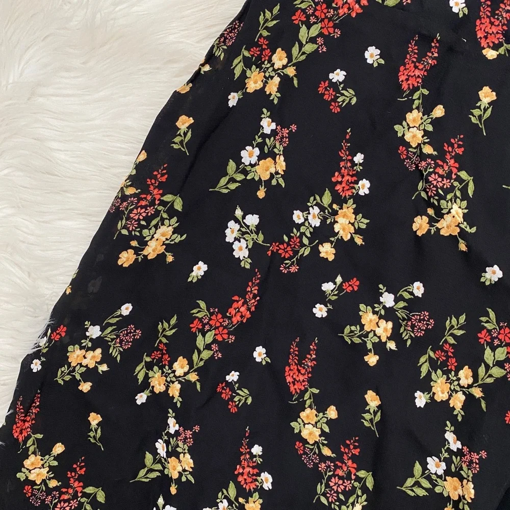 Reformation Black Floral Midi Dress - Picture 4 of 9